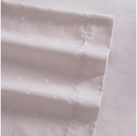 Queen Sheet Set, Luxury Sateen Cotton Bedding, 800 Thread Count, Soft & Smooth Home Decor (Eyelet Pink, Queen)