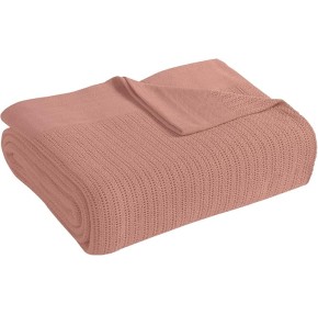 Fiesta - Queen Blanket, 100% Cotton with Thermal Weave, Lightweight & Breathable Cotton Bedding, Ideal for All Seasons (Queen, Peony)