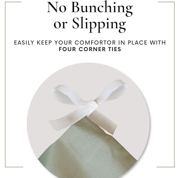 Bundle of 100% Viscose Made from Bamboo Cooling Sheets King Size & 3Pcs Duvet Cover | 2 Pillow Shams with Elegant Button Closure | 6 Pcs Bedding Sheets & Pillow Cases & Luxuriously Soft King Sage