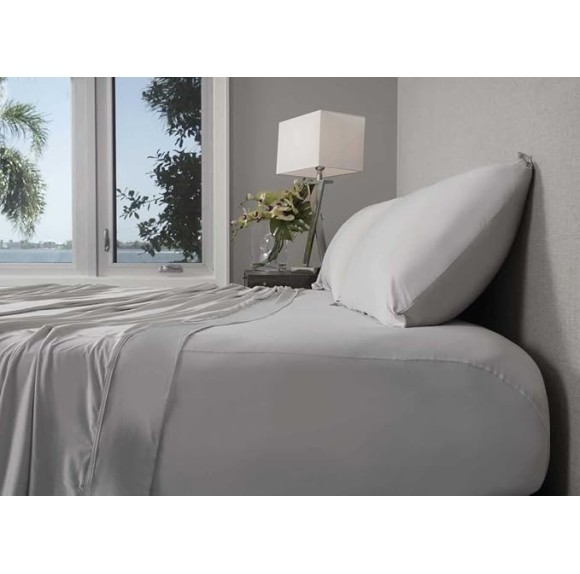Active Comfort Sheet Set, Comfortable Cooling Sheets with 1 Flat Sheet, 1 Fitted Sheet, and 2 King Pillowcases, King/California King, Silver Cloud