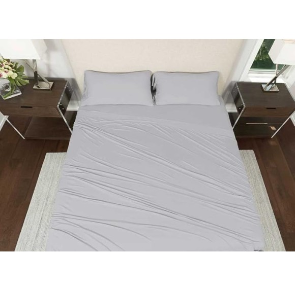 Active Comfort Sheet Set, Comfortable Cooling Sheets with 1 Flat Sheet, 1 Fitted Sheet, and 2 King Pillowcases, King/California King, Silver Cloud