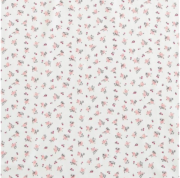 Twin Sheet Set, Cotton Percale Bedding Set, Crisp & Cool, Lightweight & Breathable (Baby Buds Pink, Twin)