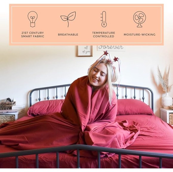 Deep Crimson Red Sheet Set - 1500tc Level of Softness - Extra Soft Cooling Sheets for Hot Sleepers and Night Sweats - XL Twin Size
