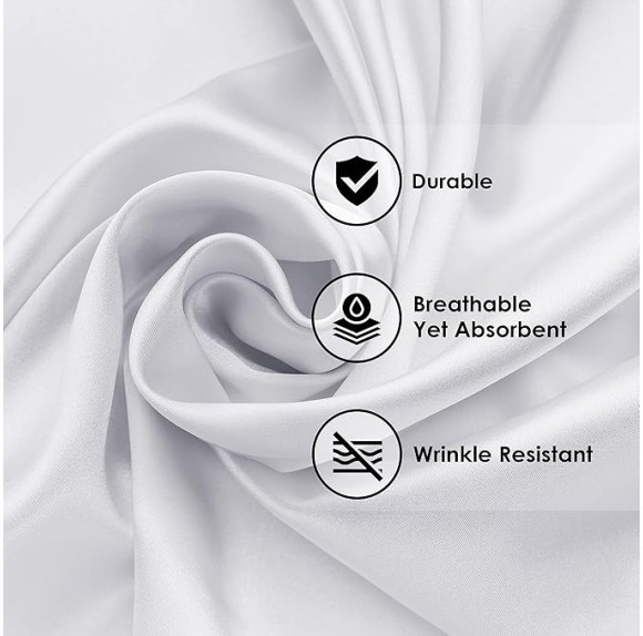 Cotton Blend Bed Sheet Set, Elegant Bedding, 6-Piece Set Includes 1 Elastic Deep Pocket Fitted Bedsheet, 1 Flat Sheet, 4 Pillowcases, Modern Sateen Weave - King, Silver