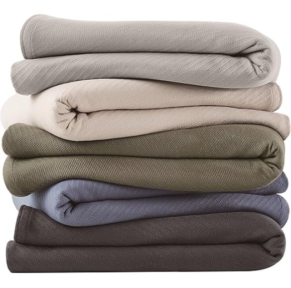 FRYE Cotton Woven Beige King Blanket