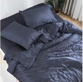 DOZ Sheet Set, 100% Viscose derived from Bamboo, Organically Grown, Buttery Soft, Cooling Sheets, High GSM, Deep Pockets - 4pc - 2 Pillowcases 1 Fitted 1 Top Sheet (Sapphire, King)