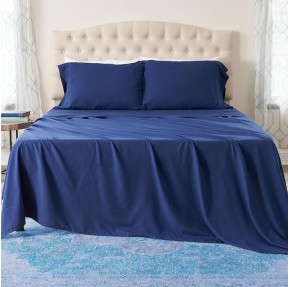 Ashford Home Essentials Bedding, 4 Piece Queen Size Sheet Set, Estate Blue