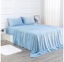 Micro Fleece Bed Sheet Set Twin Size,Velvet Plush Sheets and Pillowcase Set with Extra Deep Pockets, Extra Soft, No Pilling and Cozy Warmth for All Season (Twin Blue 3 Piece)