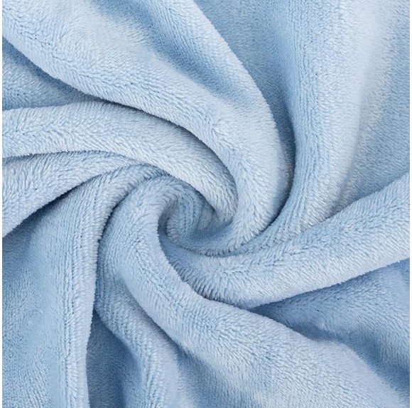 Micro Fleece Bed Sheet Set Twin Size,Velvet Plush Sheets and Pillowcase Set with Extra Deep Pockets, Extra Soft, No Pilling and Cozy Warmth for All Season (Twin Blue 3 Piece)