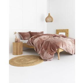 Sophia Art 3 Pcs Ultra Luxury Rayon Velvet Bedding Boho Solid Duvet Cover UO Comforter Cover (Rose, Queen 90"x90")