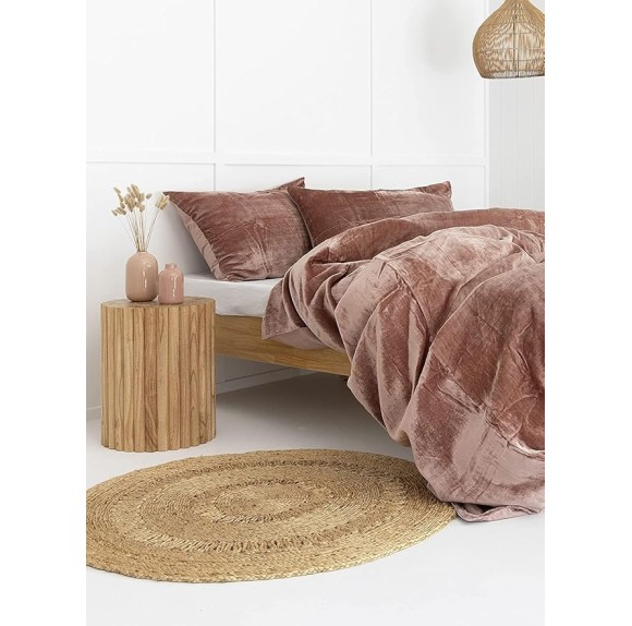 Sophia Art 3 Pcs Ultra Luxury Rayon Velvet Bedding Boho Solid Duvet Cover UO Comforter Cover (Rose, Queen 90"x90")