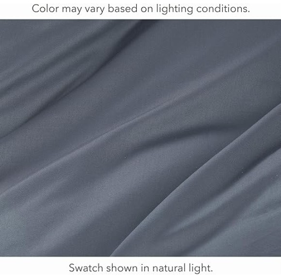 by Nate Berkus 300TC Cotton Bedding 4-Piece Deep Pocket Sheet Set | Soft, Smooth Sateen Weave from mDesign - Queen Size - 1 Flat Sheet/1 Fitted Sheet/2 Pillowcases, Whale (Navy Blue)