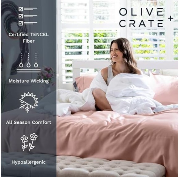 Luxury Series 100% Tencel Eucalyptus Twin XL Size Sheets Set - 4PC Super Soft Cooling Bed Sheets, Deep Pocket to 16'' Flat, Fitted Sheet & 2 Pillowcases, Eucalyptus