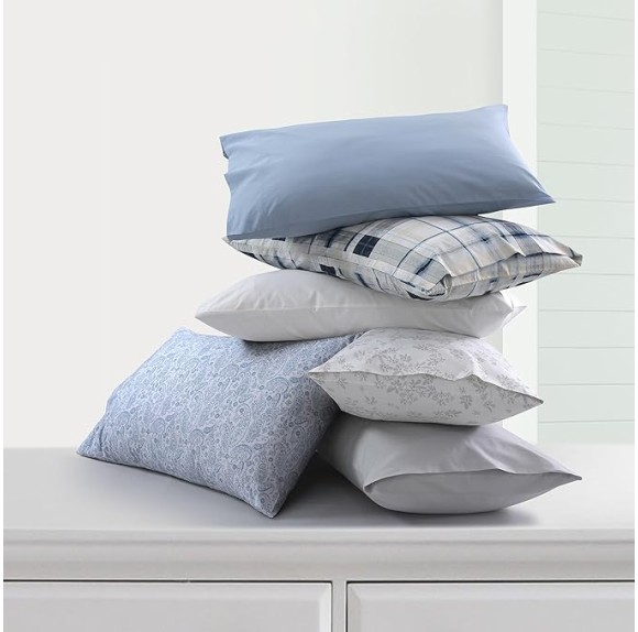 Cotton Percale Queen Size Bed Sheet Set, 300 Thread Count, Extra Deep Pockets, Printed Tribeca Plaid Multicolor