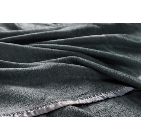 Silk Blanket | 100% Silk | Fleecy Soft | Moisture Wicking | Temperature Regulating | Twin Size | Charcoal Color