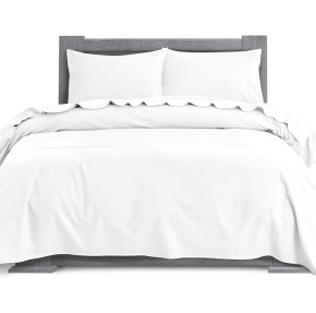 Soft 4-Piece 100% Turkish Cotton Flannel Sheet Set - Premium Quality, Deep Pocket Fitted Sheet, Ultra Soft, Cozy Warm Flannel Sheets - Full, White