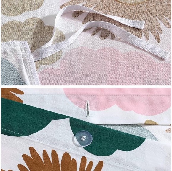 - King Duvet Cover Set, Organic Cotton Bedding with Matching Shams, Bold Floral Home Decor, GOTS Certified (Pieni Kukkatori Pink, King)