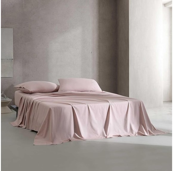 King Sheets, Luxuriously Soft Percale Bedding Set, Sustainable Fabric Construction (Naturals Solid Fresh Taupe, King)