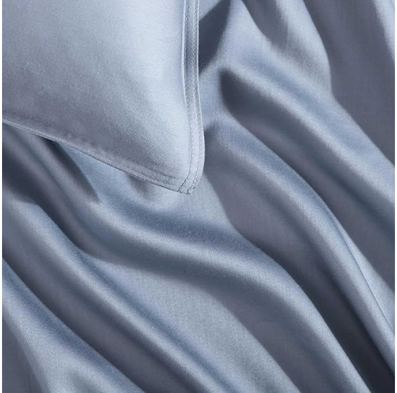 - King Duvet Cover Set, Organic Cotton Sateen Bedding, Luxuriously Soft Home Decor, GOTS Certified (Organic Earth Dusk Blue, King)