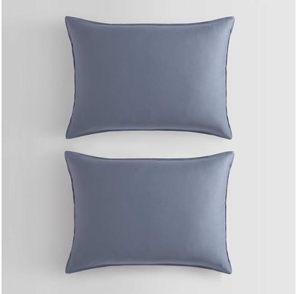 - King Duvet Cover Set, Organic Cotton Sateen Bedding, Luxuriously Soft Home Decor, GOTS Certified (Organic Earth Dusk Blue, King)