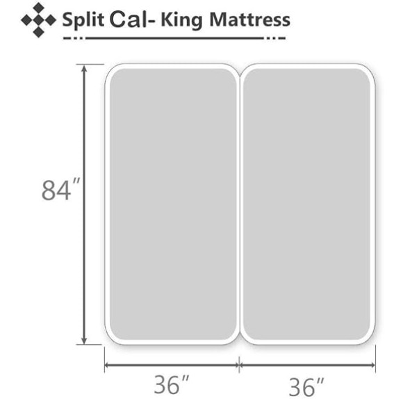 Split California King Size - 5 Piece 1000 Thread Count 100% Egyptian Cotton Split Sheets Set for Adjustable Beds, Fits Mattress 18" inch Deep Pocket - Split California King Size - Medium Blue Solid