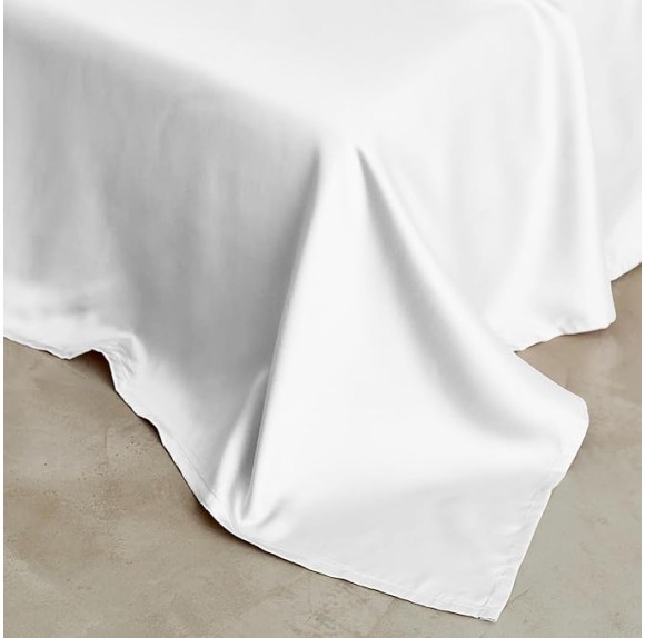 800 Thread Count Queen Arctic White Sheets Set, Ultra Soft & Silky Cotton Rich Easy Care Bed Sheets, Sateen Sheet Set with Deep Pocket (1 Flat Sheet, 1 Fitted Sheet & 2 Pillowcases)