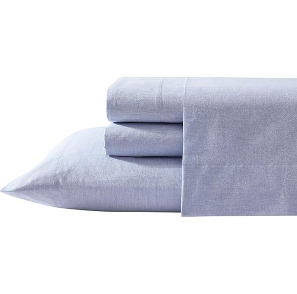 Easy Eco 3pc Sheet Set, 100% Bleach Safe, Benzoyl Peroxide Resistant, Sustainably Made, Melange Color, Durable Design, Twin XL - Blue Melange