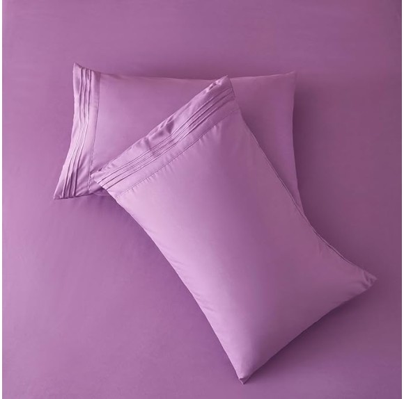 Bed Sheet Set - Brushed Microfiber Bedding - Bedding Sheets & Pillowcases - Deep Pockets - Easy Fit - Breathable & Soft Hotel Sheets - 4 Piece Full Purple