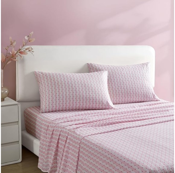 Queen Sheets, Soft & Lightweight Bedding, Fade & Wrinkle Resistant (Wonderland Stripe Pink, Queen)