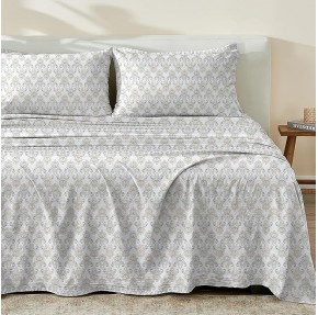 100% Cotton Percale King Bed Sheets| White Floral Printed, 4 Piece Cotton Sheet Set | Lightweight, Breathable, Crisp Bedding Sheets & Pillowcases (King, White/Tan Vintage Floral)