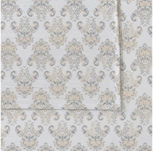 100% Cotton Percale King Bed Sheets| White Floral Printed, 4 Piece Cotton Sheet Set | Lightweight, Breathable, Crisp Bedding Sheets & Pillowcases (King, White/Tan Vintage Floral)