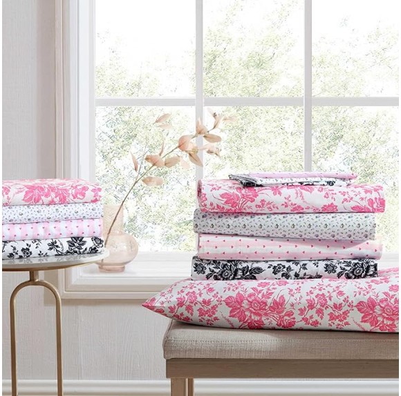 Twin Sheets, Soft & Lightweight Bedding, Fade & Wrinkle Resistant (Pretty Floral Ditsy Purple, Twin)