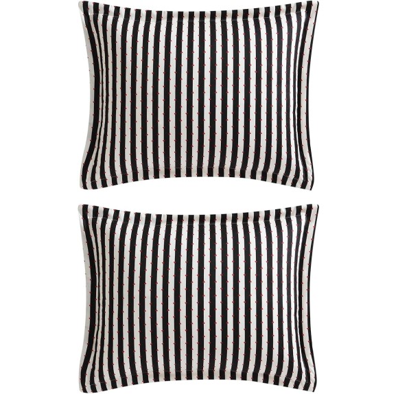 Twin Duvet Cover, Soft Bedding Set with Matching Shams, Chic Home Decor (Wonderland Stripe Black, Twin)