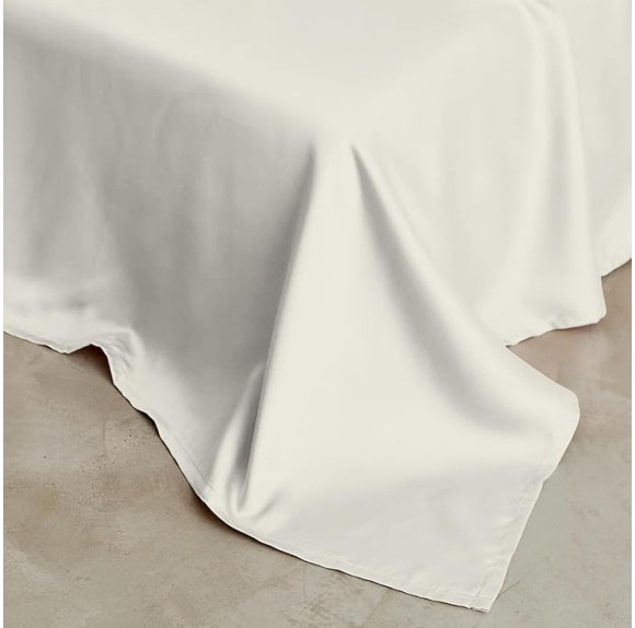 800 Thread Count Fresh Ivory Full Size Sheets Set, Ultra Soft & Silky Cotton Rich Easy Care Bed Sheets, Sateen Sheet Set with Deep Pocket (1 Flat Sheet, 1 Fitted Sheet & 2 Pillowcases)
