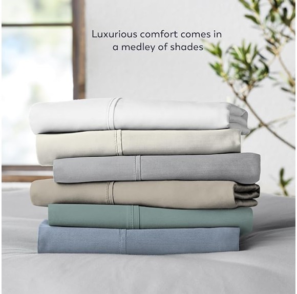 800 Thread Count Fresh Ivory Full Size Sheets Set, Ultra Soft & Silky Cotton Rich Easy Care Bed Sheets, Sateen Sheet Set with Deep Pocket (1 Flat Sheet, 1 Fitted Sheet & 2 Pillowcases)