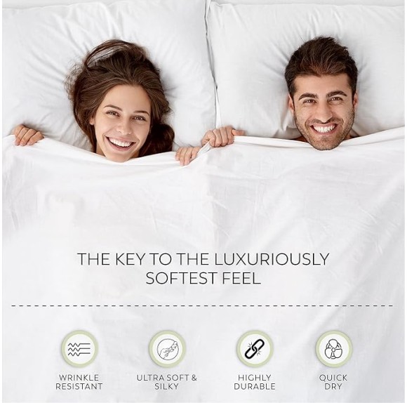 800 Thread Count Fresh Ivory Full Size Sheets Set, Ultra Soft & Silky Cotton Rich Easy Care Bed Sheets, Sateen Sheet Set with Deep Pocket (1 Flat Sheet, 1 Fitted Sheet & 2 Pillowcases)