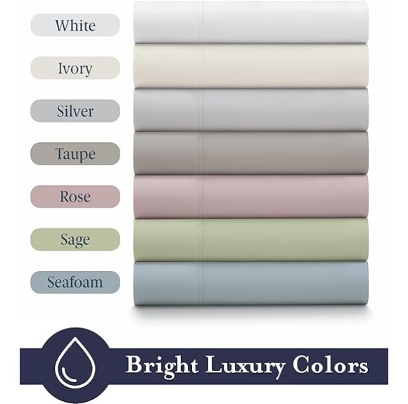 Luxury 100% Viscose Bamboo Bed Sheet Set (4pc), Eco-Friendly & Cooling Bed Sheets, Sustainable Viscose Bamboo Sheets King & Queen Size, Queen Viscose Bamboo Sheets, Ivory - Queen Size