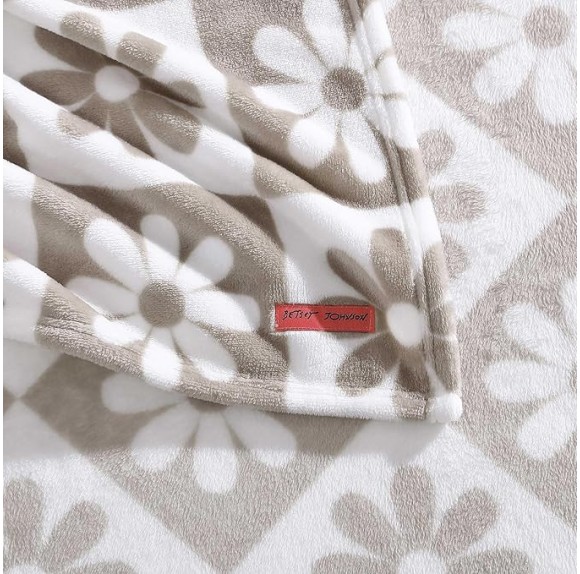 Throw Blanket, Ultra Soft & Cozy Plush Home Decor, All Season Bedding (Daisy Check White, Oversized Throw)