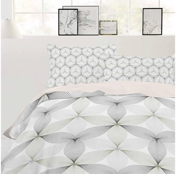4 Piece Bedding Set California King, Sage Green Black Geometric Quilt Set with Pillow Sham & Sheet, Contemporary Abstract Art Breathable Microfiber Coverlet Bedding Set for All Season Use