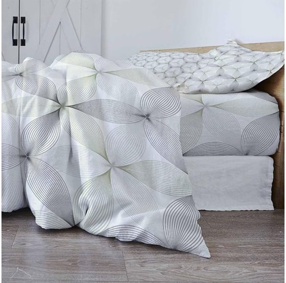 4 Piece Bedding Set California King, Sage Green Black Geometric Quilt Set with Pillow Sham & Sheet, Contemporary Abstract Art Breathable Microfiber Coverlet Bedding Set for All Season Use