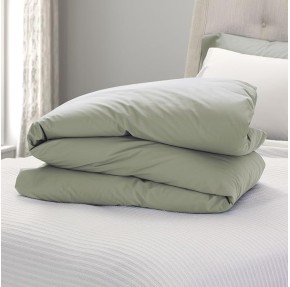 Signature Organic Percale Duvet Cover | 100% Organic Cotton | Premium Quality| Soft | Breathable | Button Closure | Queen| Moss