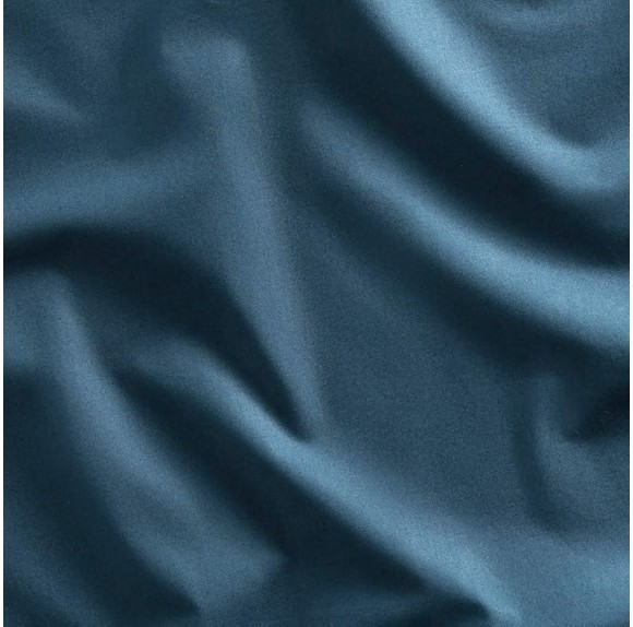Luxury Percale Duvet Cover - 100% Cotton, Full/Queen Size in Abyss Blue with Extra-Long Corner Ties and Button Closure | Best Sheets for Hot Sleepers