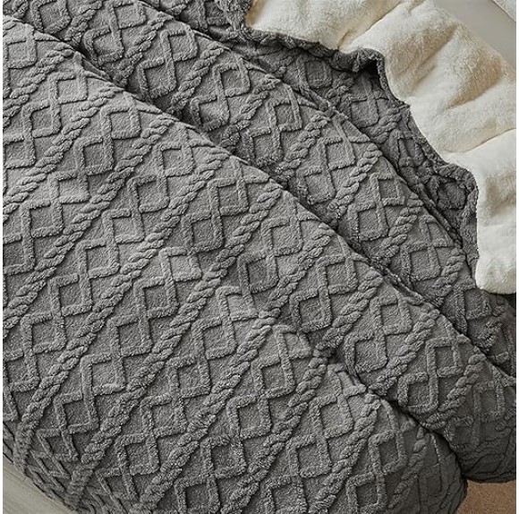 Blanket for Bed Winter Warm Dual-Sided Blanket Soft Imitated Lamb Fleece Velvet Duvet Cover Blanket Geometric Jacquard Multi-Purpose Blanket