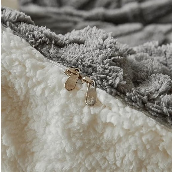 Blanket for Bed Winter Warm Dual-Sided Blanket Soft Imitated Lamb Fleece Velvet Duvet Cover Blanket Geometric Jacquard Multi-Purpose Blanket