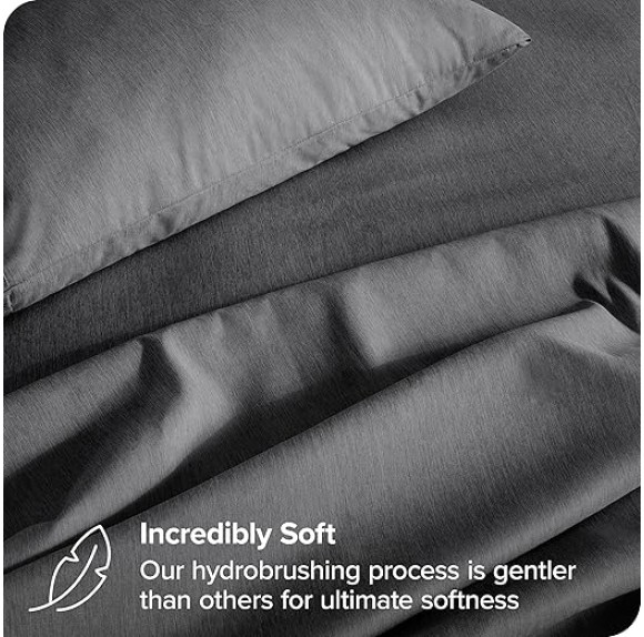 King Sheet Set - Luxury 1800 Ultra-Soft Microfiber King Bed Sheets - Double Brushed - Deep Pockets - Easy Fit - 4 Piece Set - Bedding Sheets & Pillowcases (King, Heathered Grey)