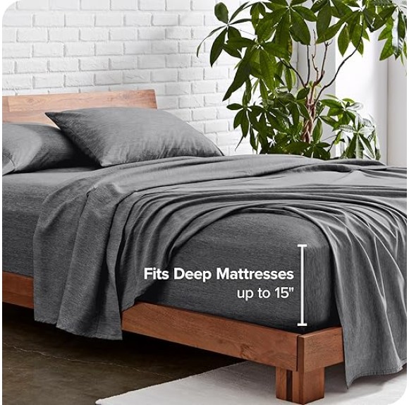 King Sheet Set - Luxury 1800 Ultra-Soft Microfiber King Bed Sheets - Double Brushed - Deep Pockets - Easy Fit - 4 Piece Set - Bedding Sheets & Pillowcases (King, Heathered Grey)
