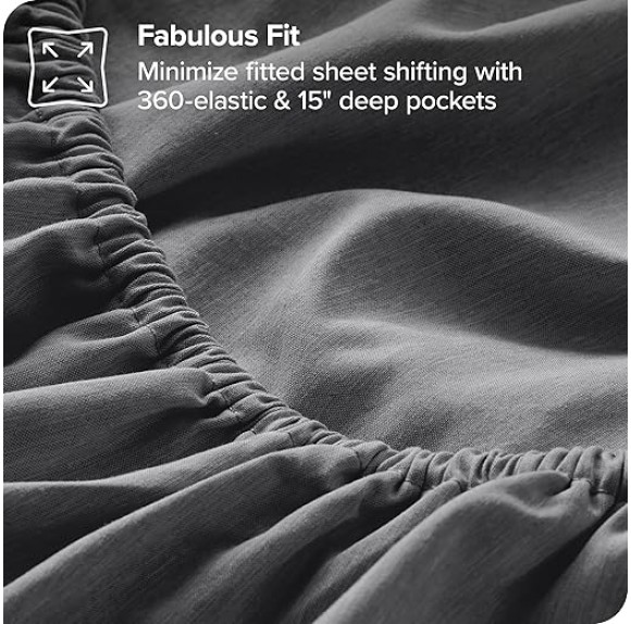 King Sheet Set - Luxury 1800 Ultra-Soft Microfiber King Bed Sheets - Double Brushed - Deep Pockets - Easy Fit - 4 Piece Set - Bedding Sheets & Pillowcases (King, Heathered Grey)