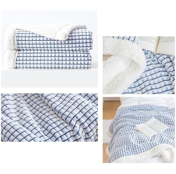 Sherpa Blanket, Double Cut Lambswool Fleece Blanket, Soft, Warm, Comfortable, Thick, Perfect for Sofa, Bed, Chair Double-Sided Cover Blanket