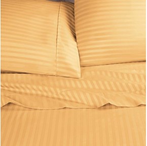 Egyptian Cotton 650 Thread Count Duvet Cover Set, Comforter Covers, Luxury Essentials, Button Closure, Striped Decor, Includes 1 Duvet Cover, 2 Pillow Shams, King/California King, Gold