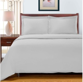 Egyptian Cotton 700 Thread Count Duvet Cover Set, Soft Comforter Covers, Luxury Bedding Essentials, Button Closure, Includes 1 Duvet Cover, 2 Pillow Shams, King/California King, Chrome